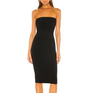 Norma Kamali Strapless Sheath Black Dress